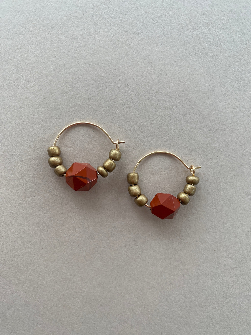 BDLHE01 - Red Jasper Hoop Earrings