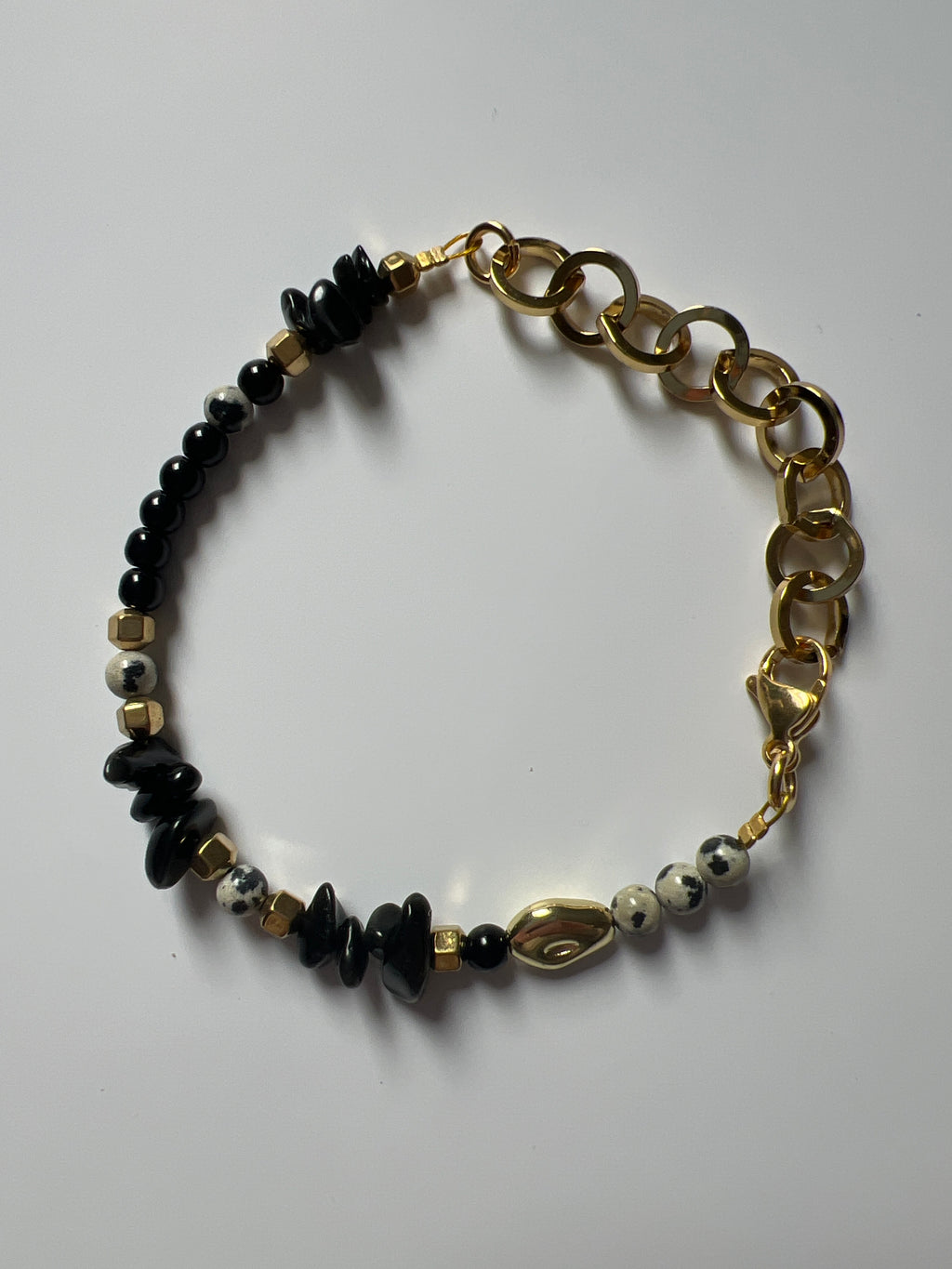 EORB06 - black gold nugget bracelet