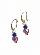 HILE01 - Royal Blue Pink gem stone drop earring