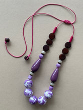 BDL04 - Raspberry and Purple cord necklace