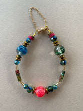BDLB14 - Resin & crystal multi coloured bracelet