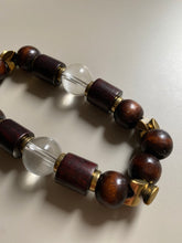 FRTB09 - Bracelet with Glass, dyed wood, teamed with Hematite details.