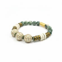 CSTB05 - semi precious stones, Acrylic, Hematite and clay bracelet