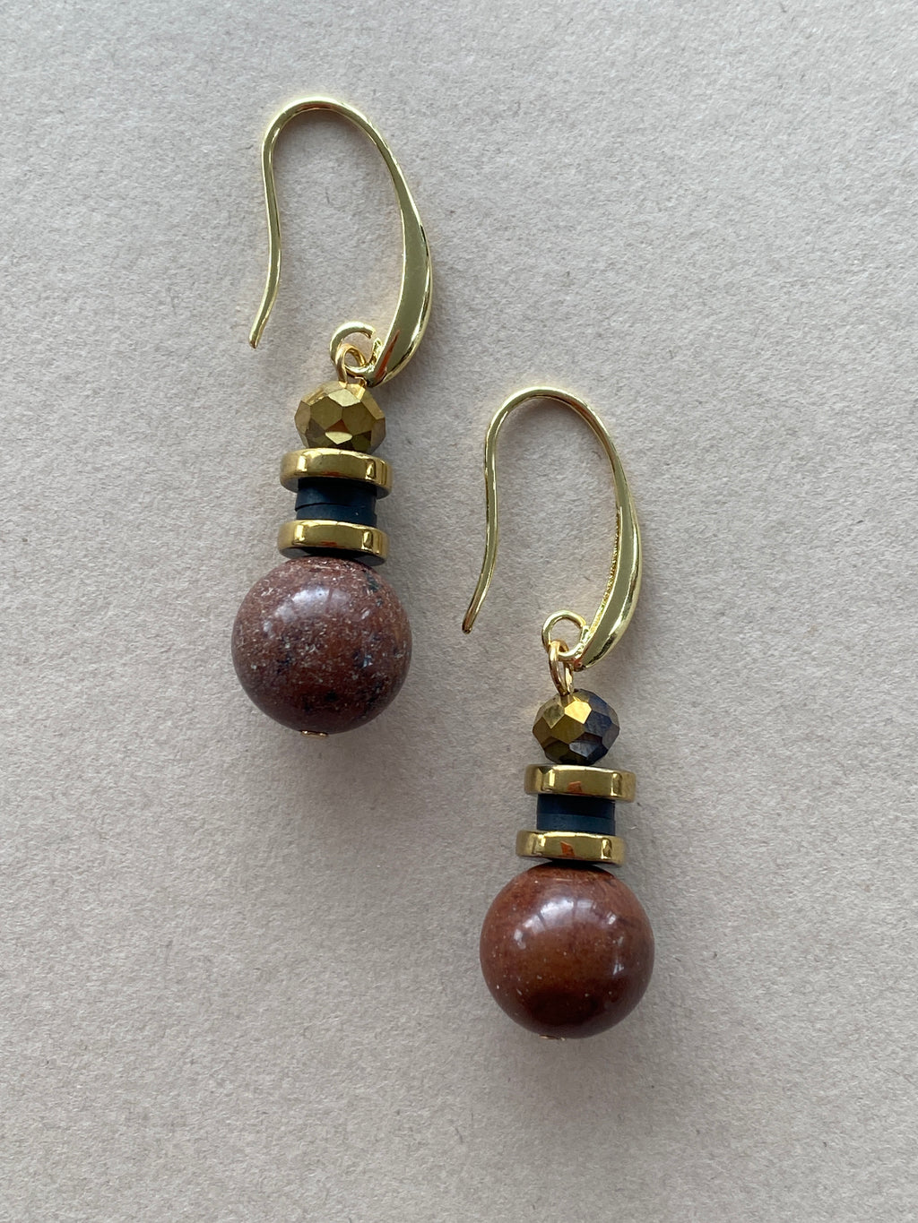 BDLE16 - Semi precious Gem stone and crystal drop earrings