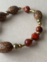 BDLB01 - Red Jasper & Burlywood Mala wood bracelet