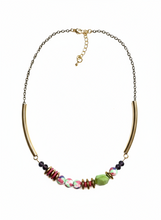 FRT09 - Vintage Glass, Gold plated hematite and crystals.