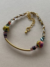 BDLB18 - Crystal and purple Hematite bracelet