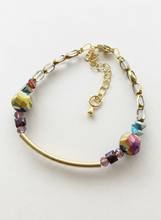 BDLB18 - Crystal and purple Hematite bracelet