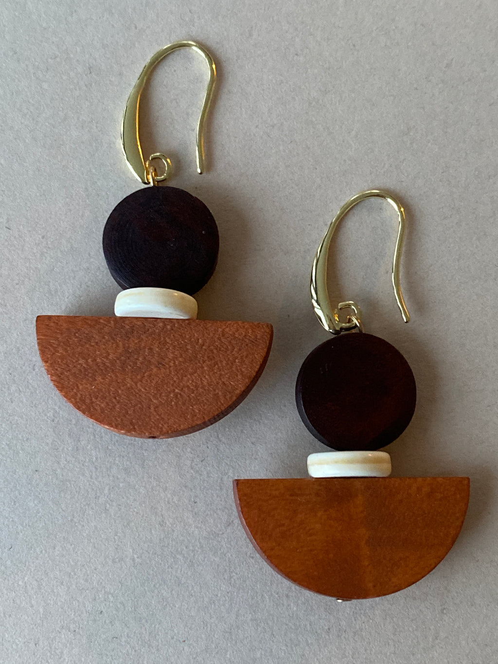 BDLE07
 - Chocolate Orange Wooden drop earrings