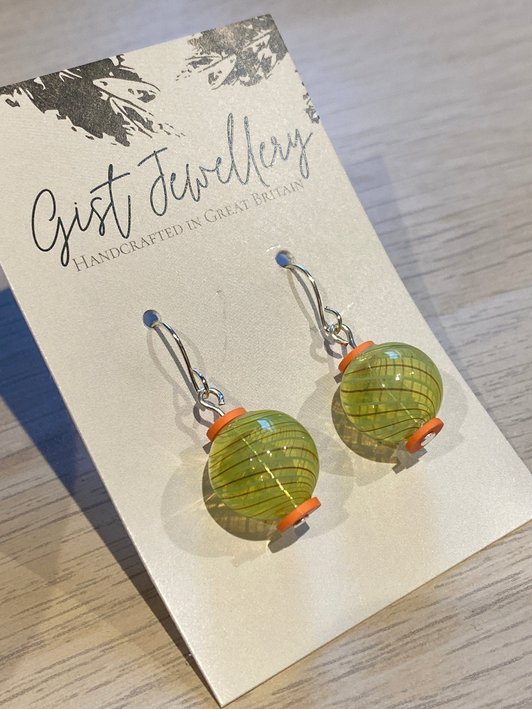 HILE79 - Blown Glass Globe earrings - Citrus Crush