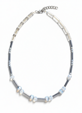 FRT01 - Hematite, Glass and Crystal 18" necklace