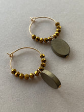BDLHE09 - Hematite crystal hoop earrings