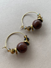 BDLHE16 - Semi precious Gem stone and crystal hoop earrings