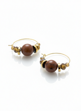 BDLHE16 - Semi precious Gem stone and crystal hoop earrings