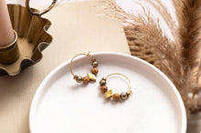 BDLHE08 - Red Jasper, Maifan, & Nugget Hoop Earrings