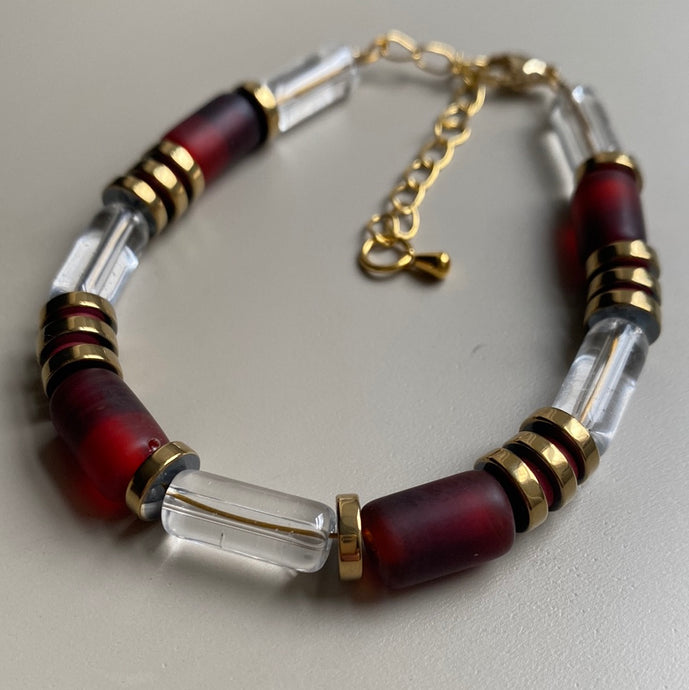 CSTB01 - Indian glass bracelet - Red