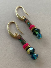 BDLE14 - Crystal multi coloured drop Earrings