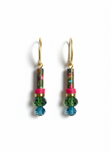 BDLE14 - Crystal multi coloured drop Earrings