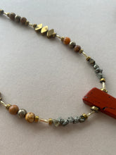 BDL08 - Red Jasper, Maifan, & Nugget Necklace