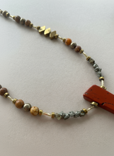 BDL08 - Red Jasper, Maifan, & Nugget Necklace