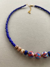 HIL01 - Royal Blue and Pink Necklace 16"