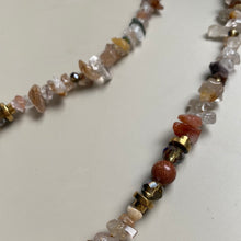CST04 - Gemstone chip, Maifanite & Sandstone necklace - Natural tones