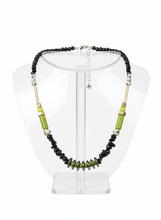 HIL05 - Dalmation Jasper and Obsidian  necklace