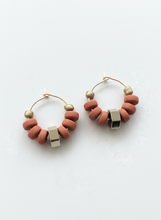 BDLHE21 - Terracotta clay and Hematite hoop earrings