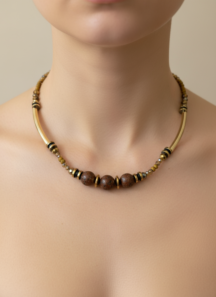 BDL16 - Semi precious Gem stone and crystal necklace