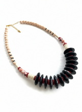 HIL02 - Peach and black necklace mixed media