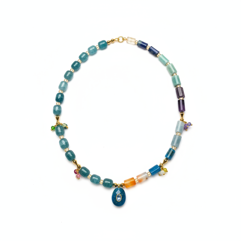 EOR09 - turquoise and multi coloured