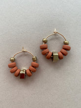 BDLHE21 - Terracotta clay and Hematite hoop earrings