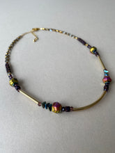 BDL18 - Crystal and purple Hematite necklace