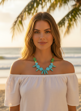 HIL10 - multi coloured button turquoise & green