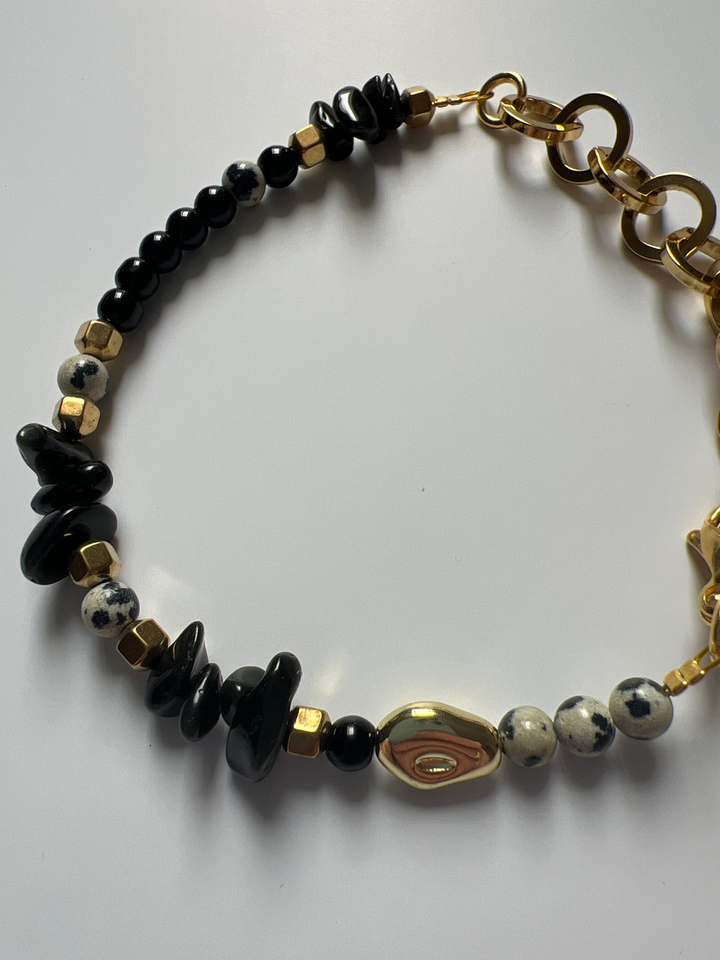 EORB06 - black gold nugget bracelet