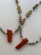 BDL08 - Red Jasper, Maifan, & Nugget Necklace