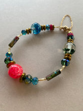 BDLB14 - Resin & crystal multi coloured bracelet