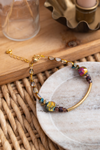 BDLB18 - Crystal and purple Hematite bracelet