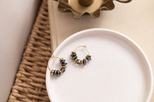 BDLHE15 - Crystal and Hematite Hoop earrings