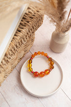 BDLB21 - Yellow & red resin elasticated bracelet