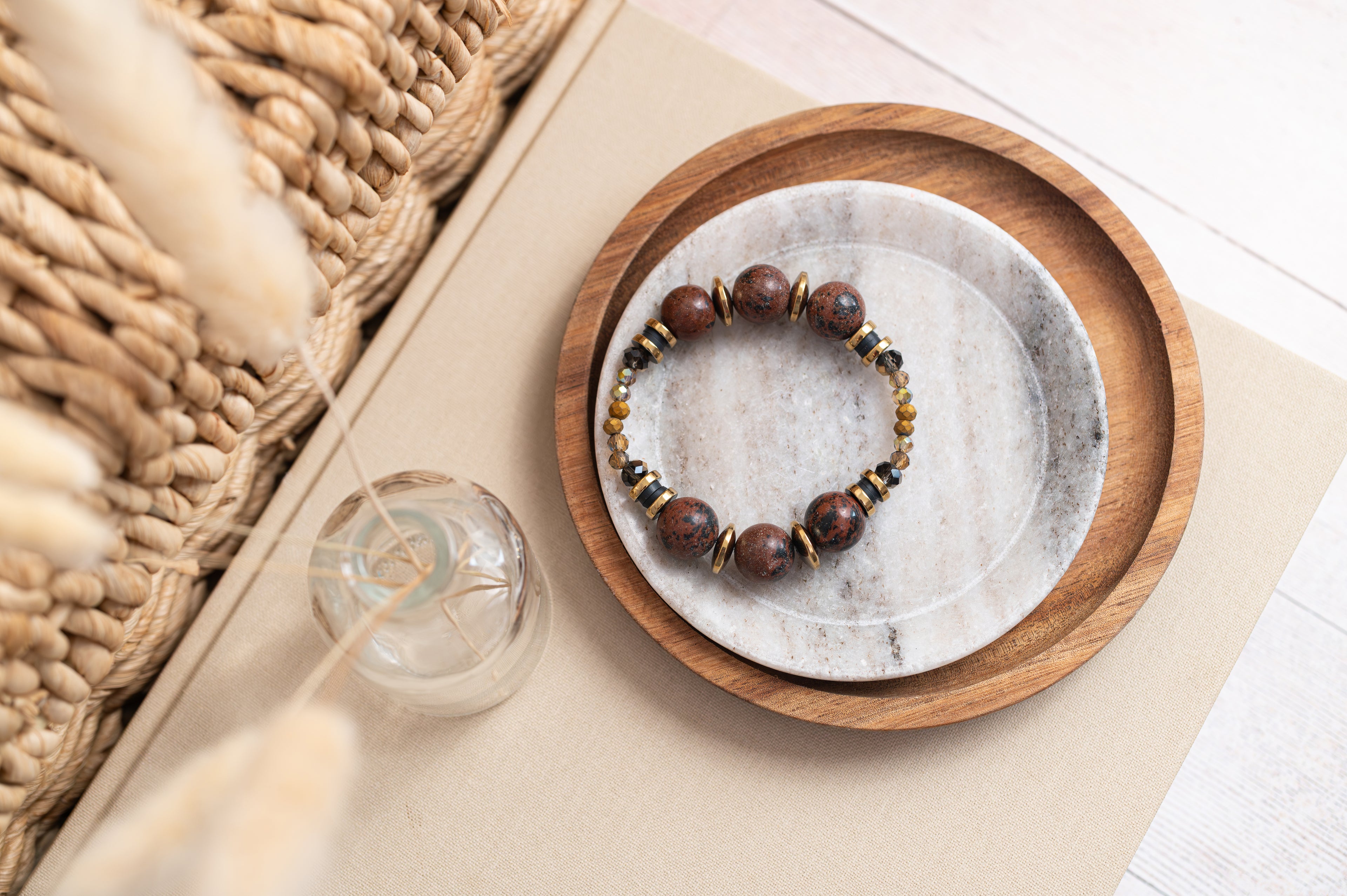 BDLB16 - Semi precious Gem stone and crystal bracelet