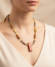 BDL08 - Red Jasper, Maifan, & Nugget Necklace
