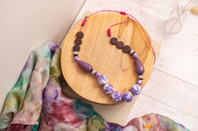 BDL04 - Raspberry and Purple cord necklace