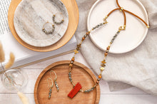 BDL08 - Red Jasper, Maifan, & Nugget Necklace