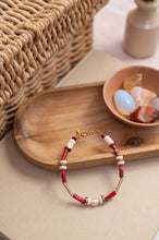 BDLB05 - Pink, peach & freshwater pearl bracelet