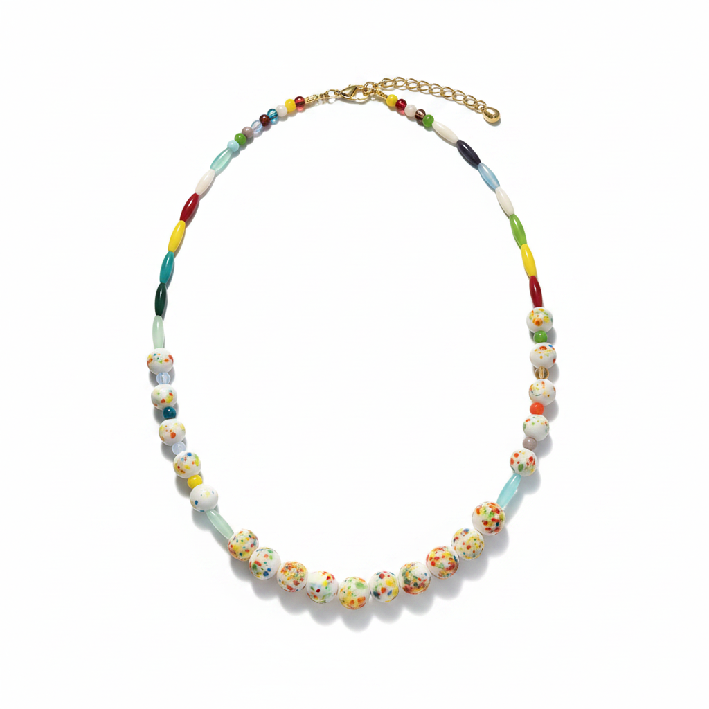 EOR10 - Multi Coloured Glass Necklace