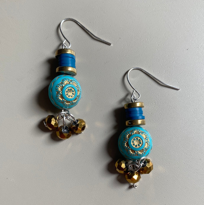 Summer earrings - turquoise lace