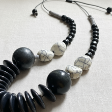 MRL04 - Lightweight adjustable necklace, acrylic, wood and clay