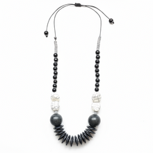 MRL04 - Lightweight adjustable necklace, acrylic, wood and clay