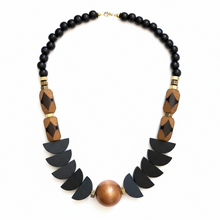 MRL03 - Statement necklace, Hematite, painted wood and acrylic